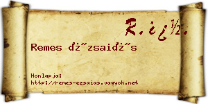 Remes Ézsaiás névjegykártya